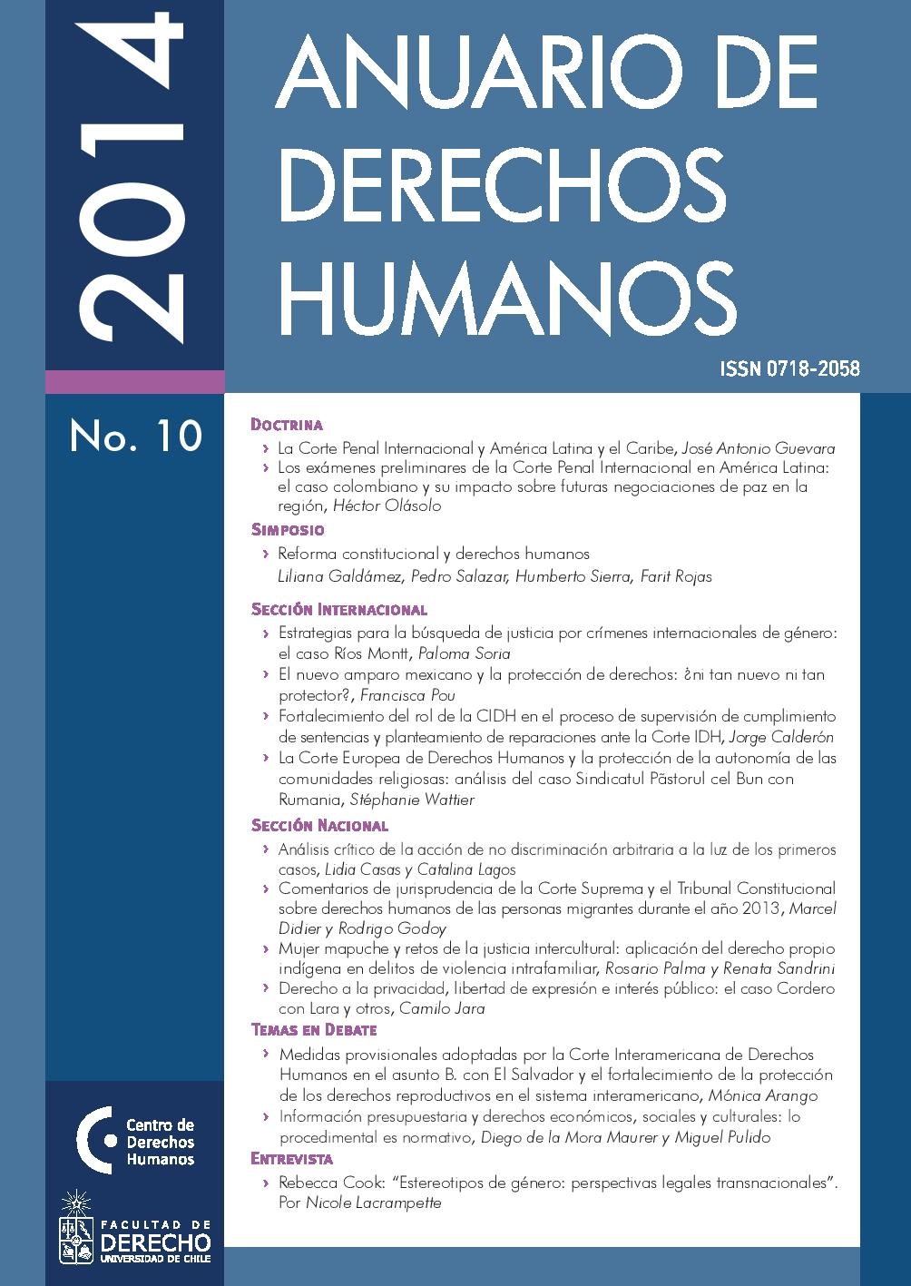 											Ver Núm. 10 (2014): Anuario de Derechos Humanos 2014
										